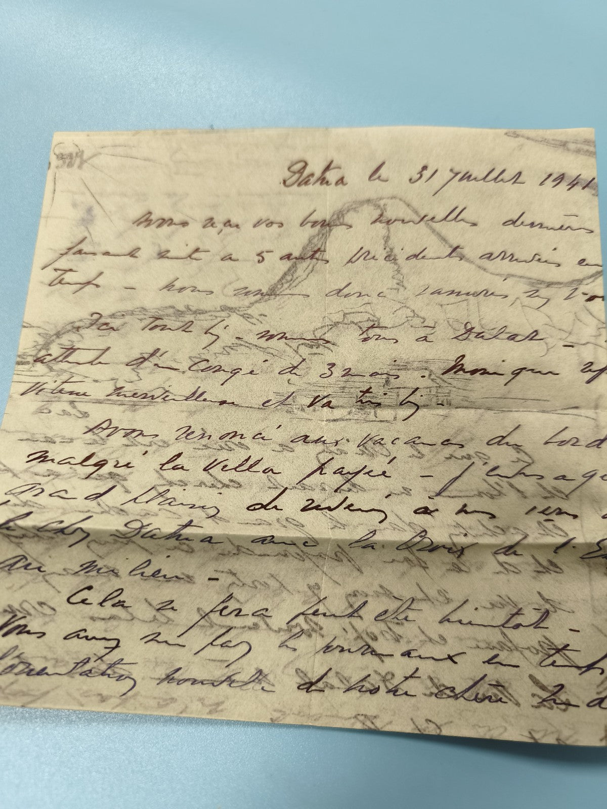Ancienne lettre manuscrite France 1941, papier d?époque, collection vintage