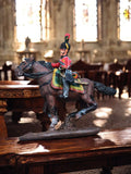Figurine cavalerie Napoléonienne plomb peinte main chevalier vintage déco