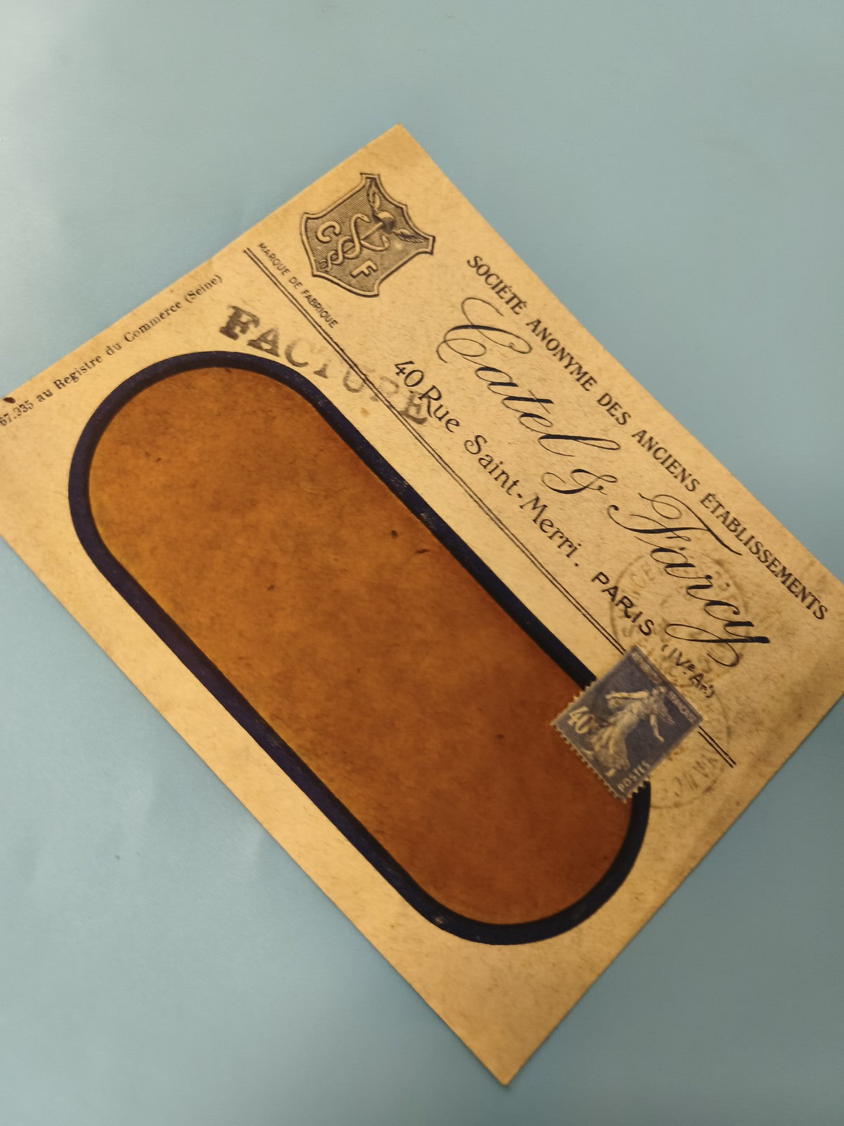Ancienne enveloppe oblitérée Catel St-Nicet Paris timbre Semeuse philatélie