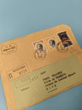Ancienne enveloppe philatélie Monaco 1956 timbres oblitérés recommandé