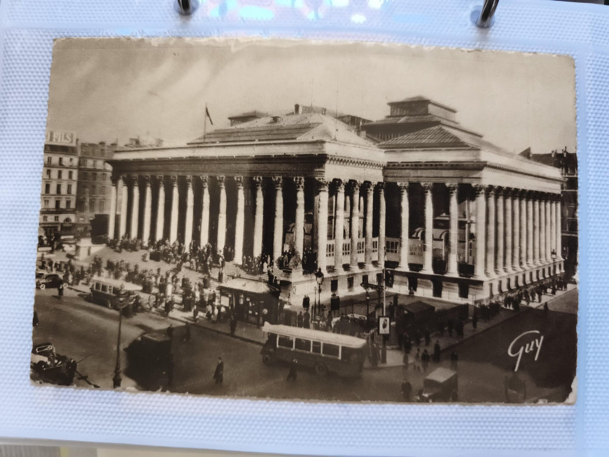 CPA Paris Bourse Palais Brongniart photo ancienne animée Guy