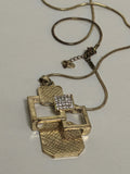 Ancien collier vintage imposant, bijou rétro pour collection ou costume signé