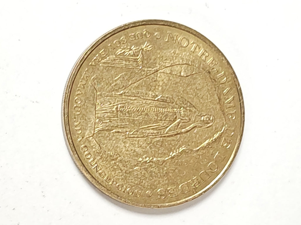 Pièce commémorative Lourdes souvenir, jeton touristique, symbole religieux
