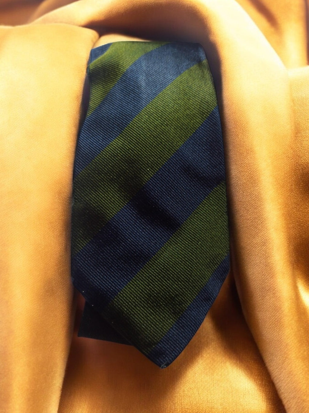 Cravate vintage Reine Leide rayures bleu vert élégance rétro homme