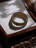 Bague vintage rétro vert olive segments métal taille 58 – style fantaisie