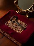 Clé ancienne vintage, forme manoir, finition sombre, pour porte ou meuble