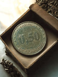 Jeton casino vintage métal 0,50 Aix-en-Provence pièce ancienne jeu