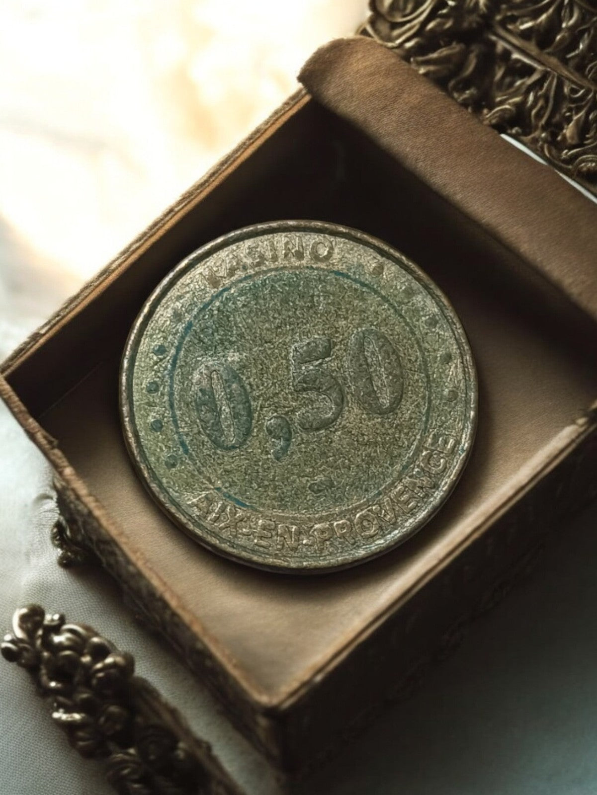 Jeton casino vintage métal 0,50 Aix-en-Provence pièce ancienne jeu