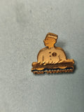 Vintage pin's boulanger doré ancien, personnage humoristique, collection métier