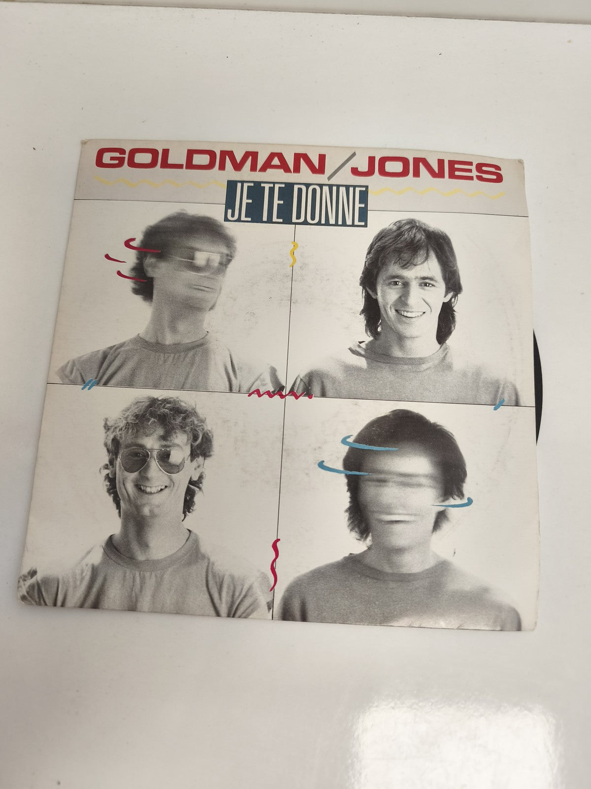 Vinyle 45 tours Goldman Jones Je te donne pochette photo duo années 80