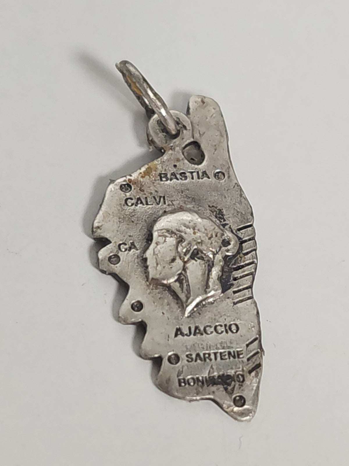 Vintage pendentif Corse Ajaccio en argent ancien, bijou régional à collectionner