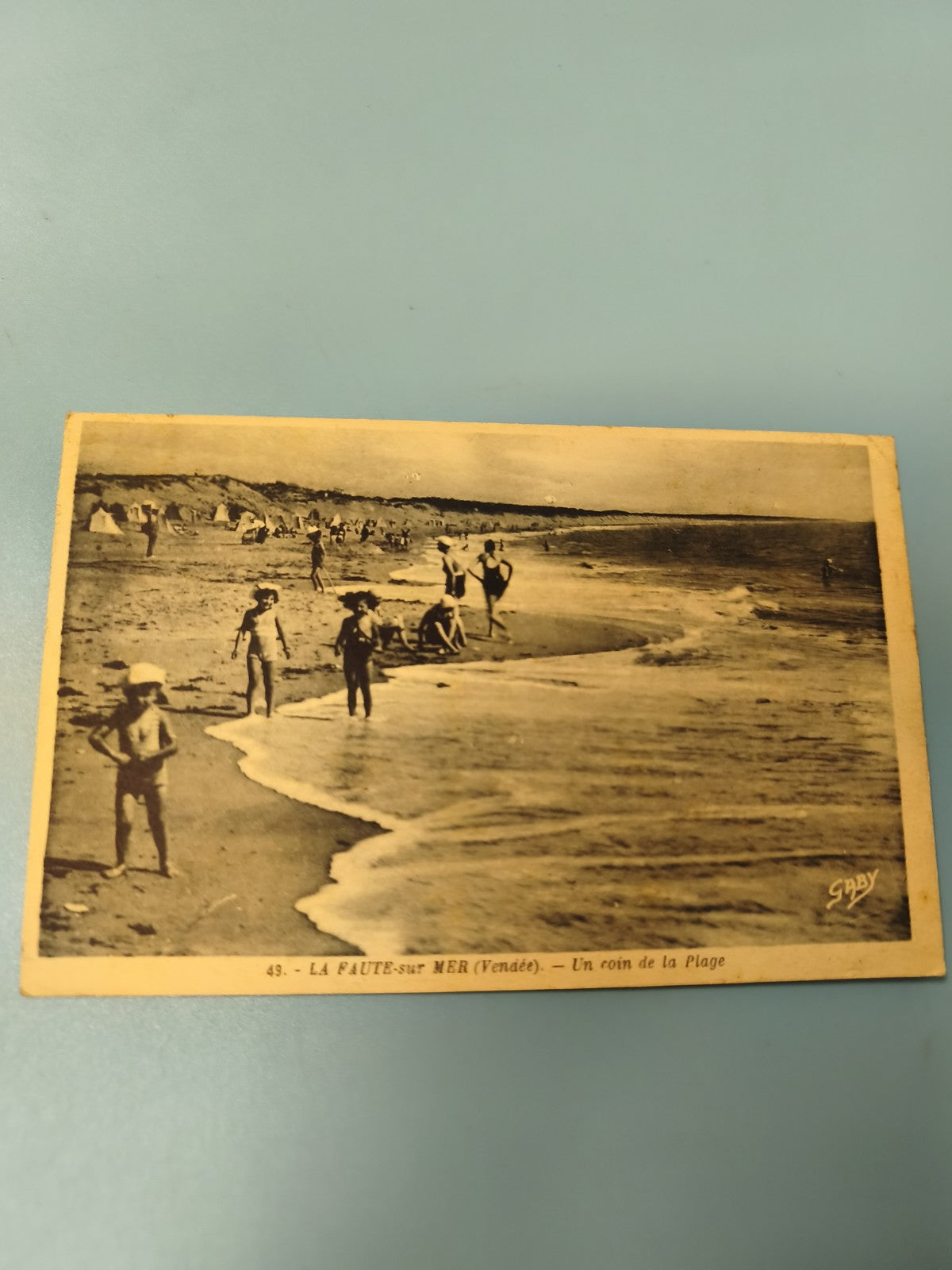 Ancienne carte postale animée La Faute-sur-Mer Vendée plage rétro (Ref 2)