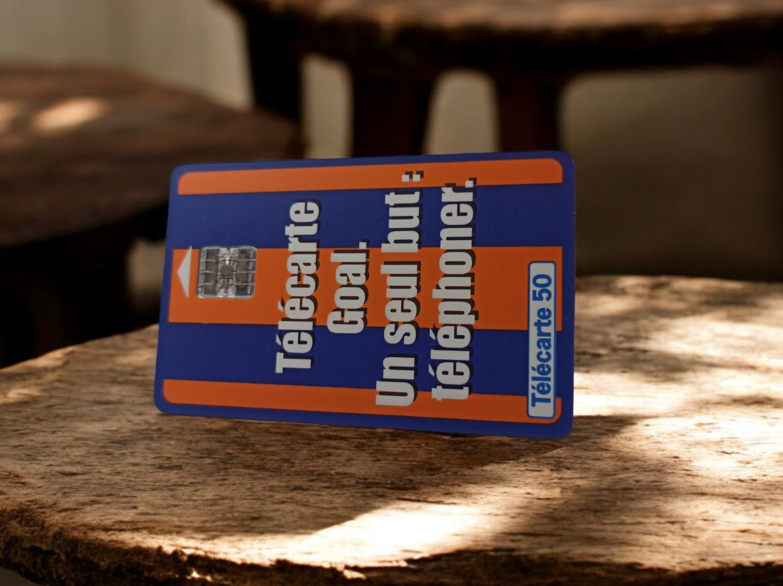 Carte téléphonique vintage Télécarte 50 Goal bleu orange années 90