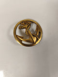 Ancien insigne troupe coloniale, ancre dorée, badge béret militaire collection