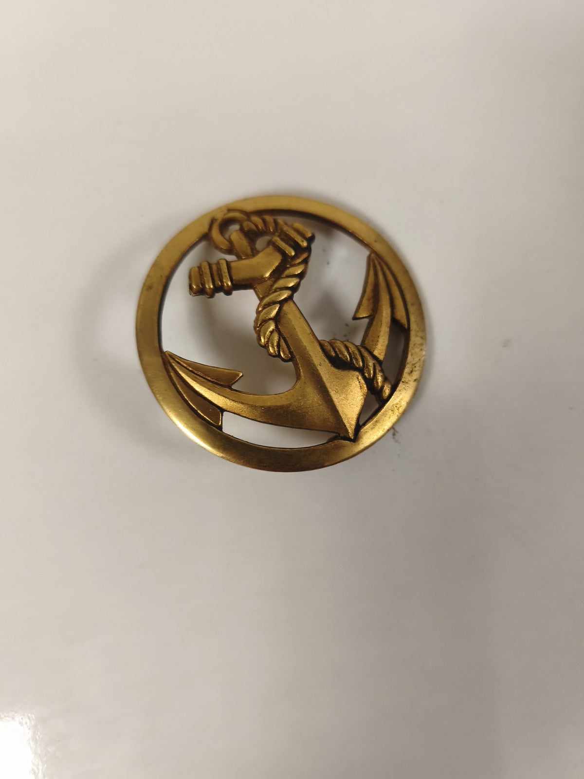 Ancien insigne troupe coloniale, ancre dorée, badge béret militaire collection