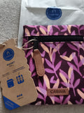 Pochette Cabaia Pocket Small interchangeable motif feuilles violet rose 15 cm