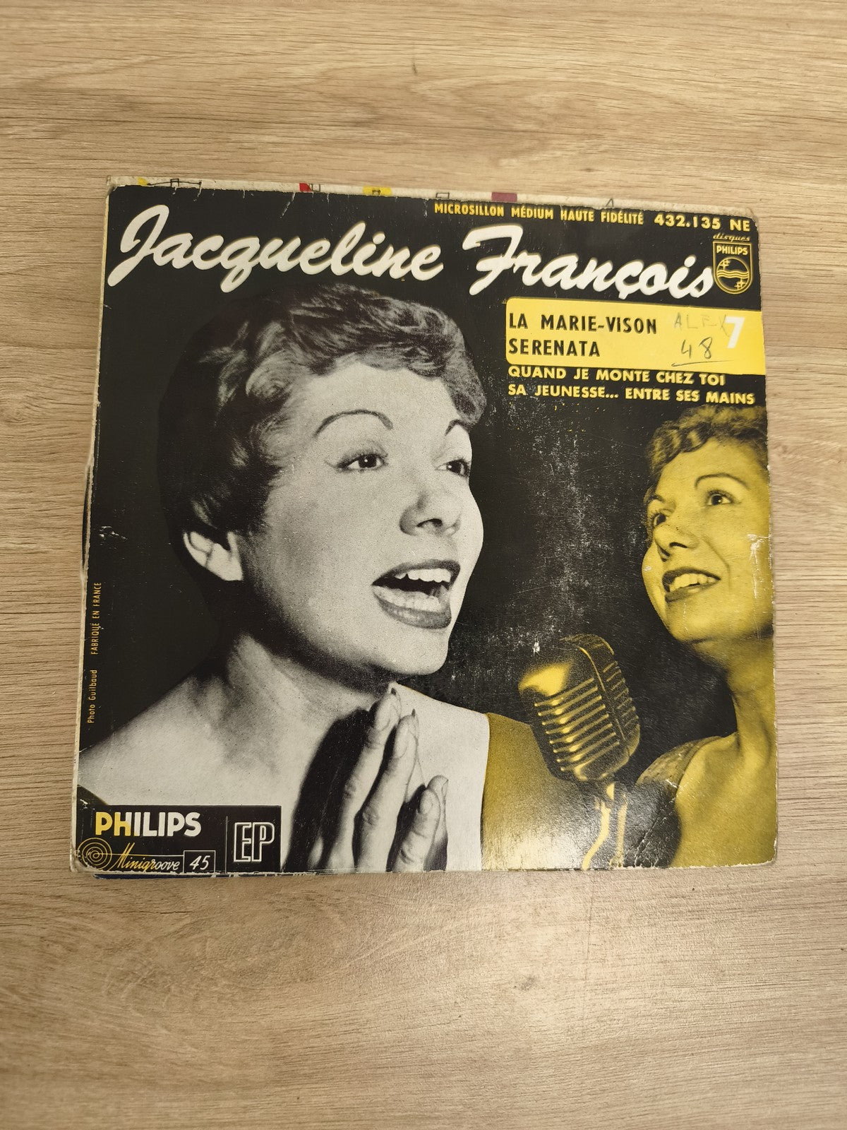 Vinyle 45T Jacqueline François Philips EP ? La Marie-Vison, Serenata, pochette