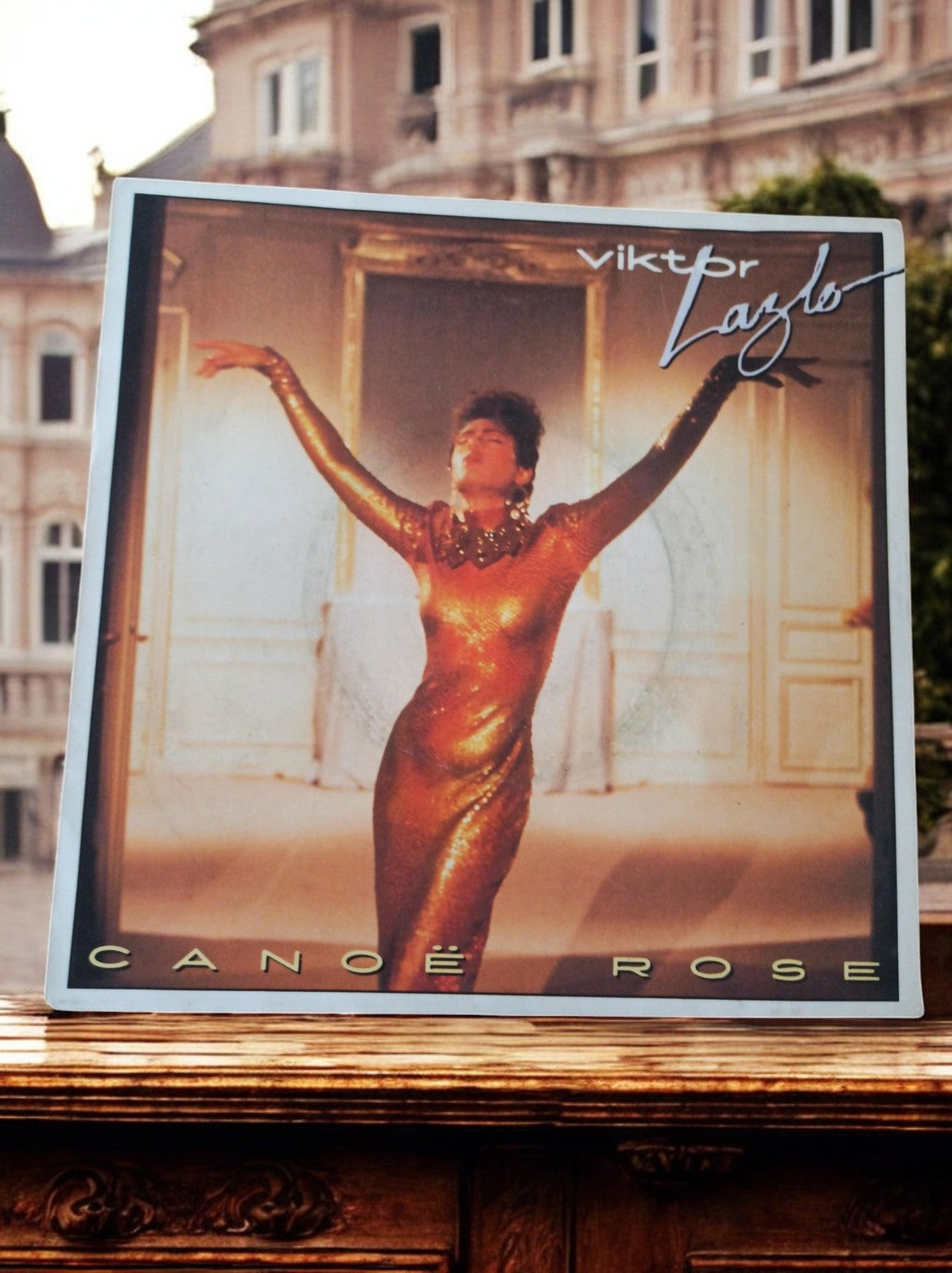 Vinyle 45T Viktor Lazlo Canoë Rose pochette photo dorée disque single