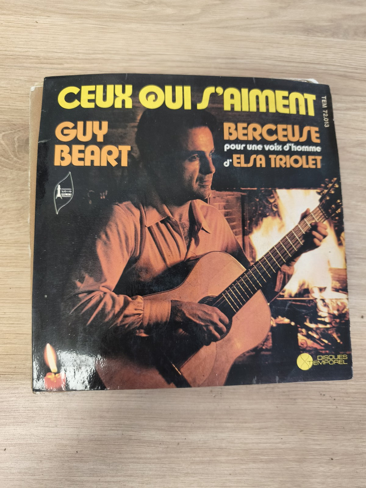 Vintage 45T Guy Béart Ceux Qui S?aiment Berceuse Elsa Triolet pochette originale