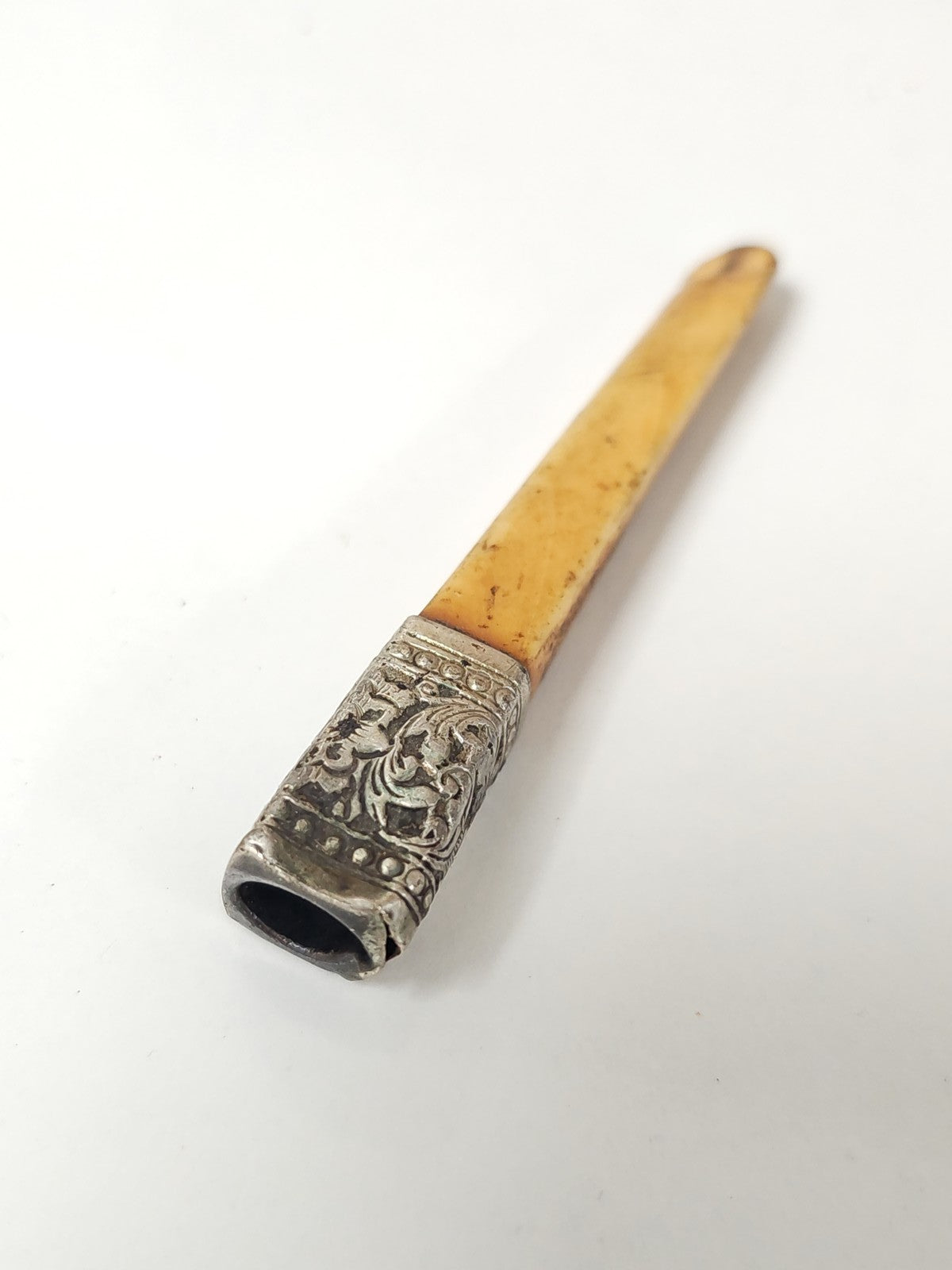 Vintage silver-plated cigar holder smoker's retro tobacco accessory collectable