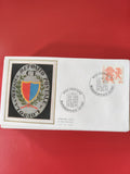 Enveloppe philatélie premier jour Suisse 1981, blason coloré, timbre 20c