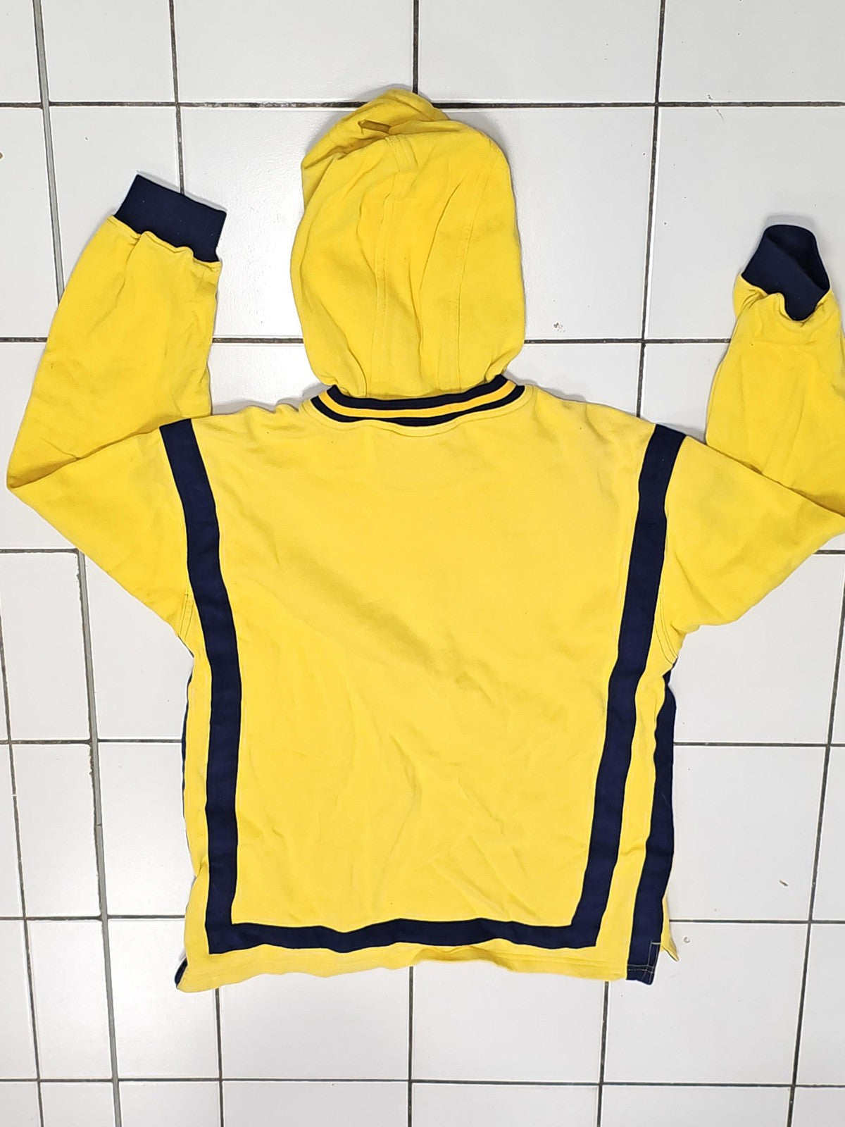 Sweat à capuche Adidas jaune 90s, taille XL 16 ans, hoodie logo sport unisexe