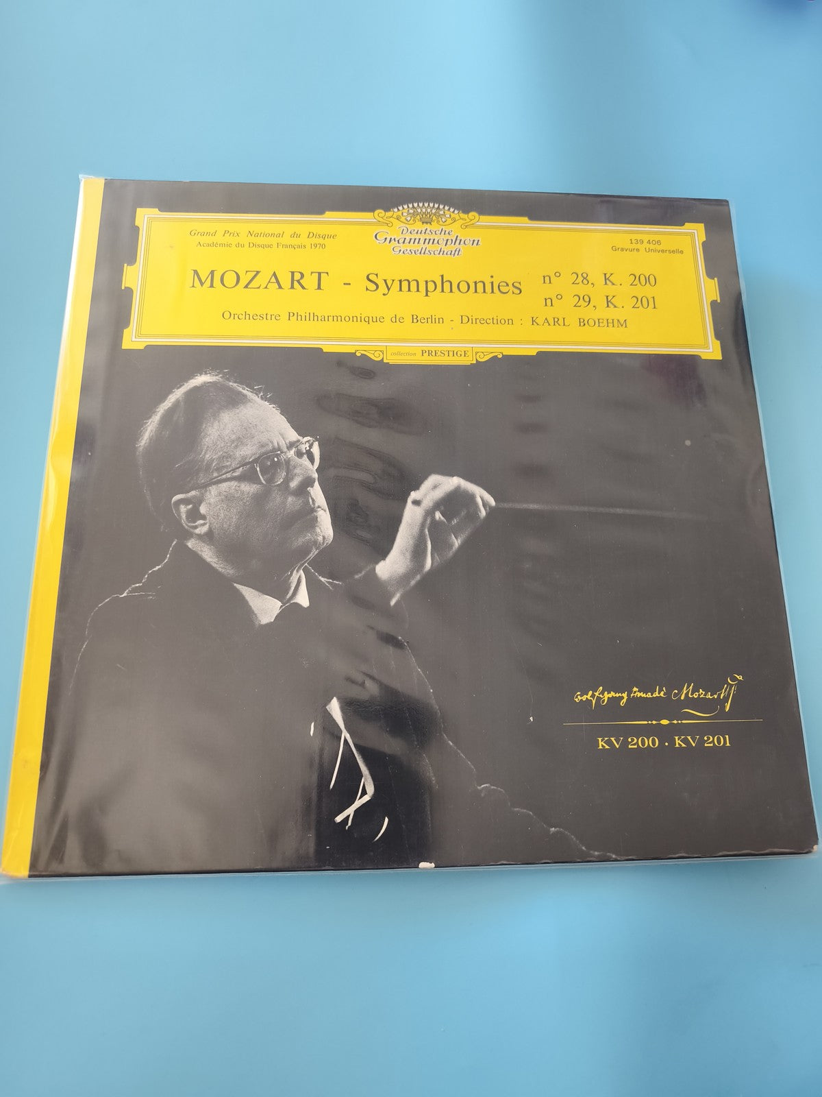 Vinyle 33T ancien Mozart symphonies, disque rétro collection musique classique