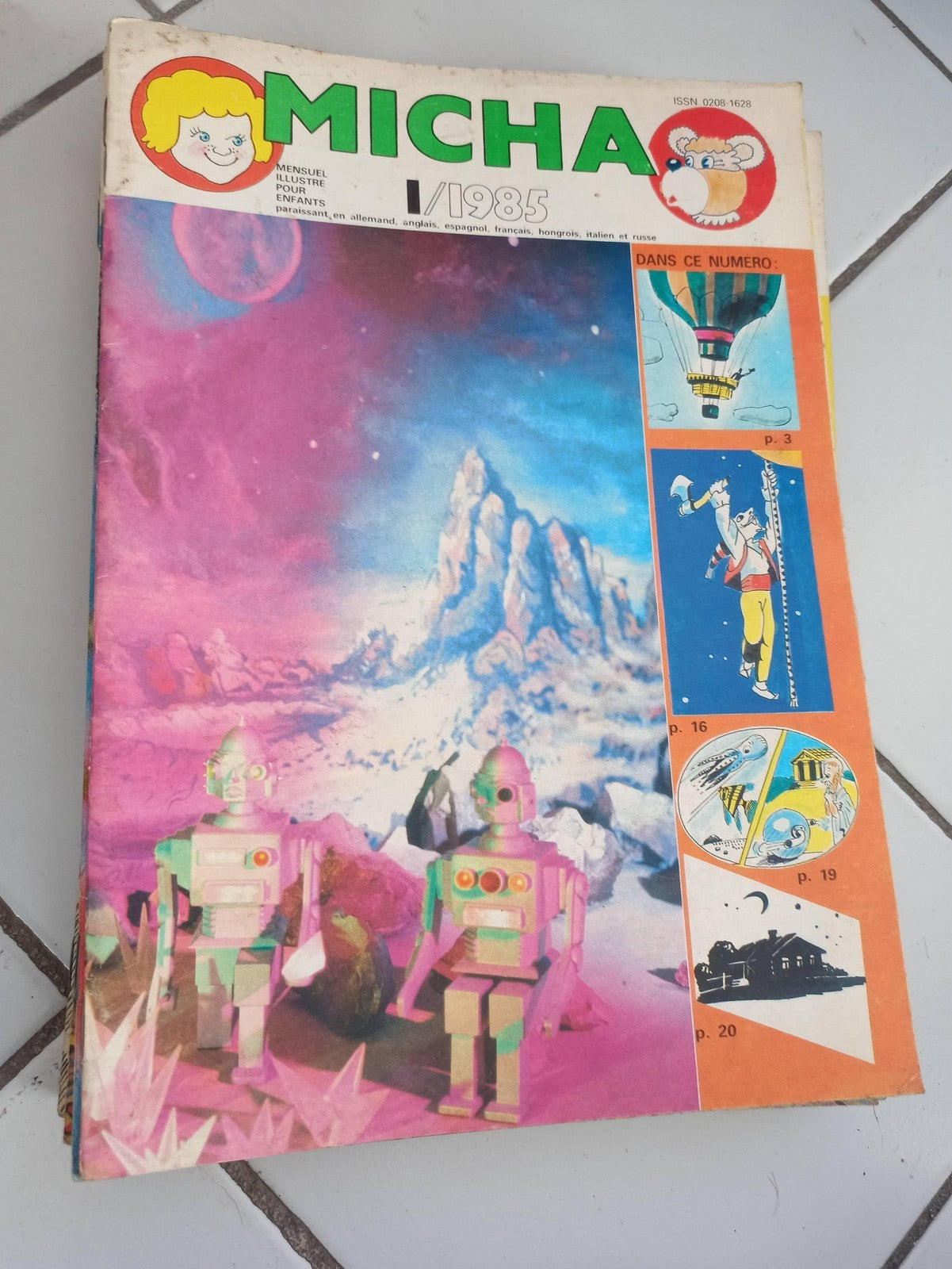 Revue MICHA 1985 vintage robots couverture rétro presse enfant