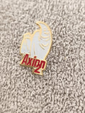 Pin's vintage Axion 2 coq doré émaillé badge ancien publicité (Ref 4)