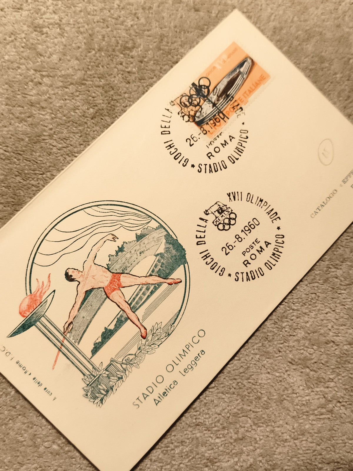 Carte Premier Jour Rome 1960 Olympiade Jeux Olympiques athlétisme (Ref 27)