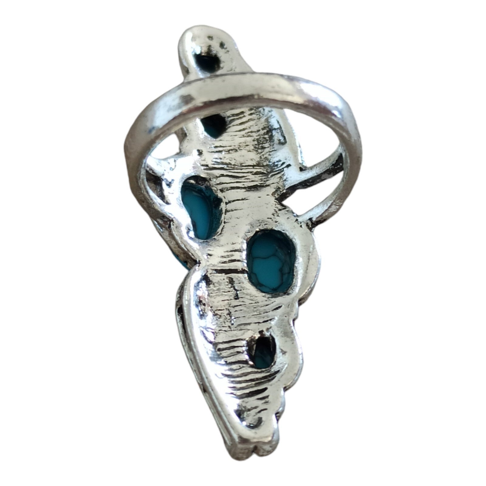 Bague femme turquoise style bohème taille 54 pierre bleue sertie