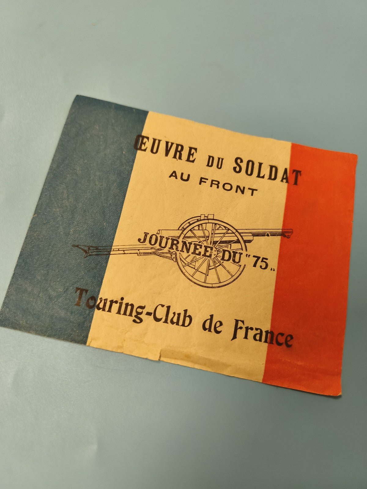 Ancienne enveloppe philatélie ?uvre du Soldat Touring Club France tricolore WW1