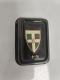 Insigne militaire vintage 8e RI Austrasie émaillé blason vert blanc noir