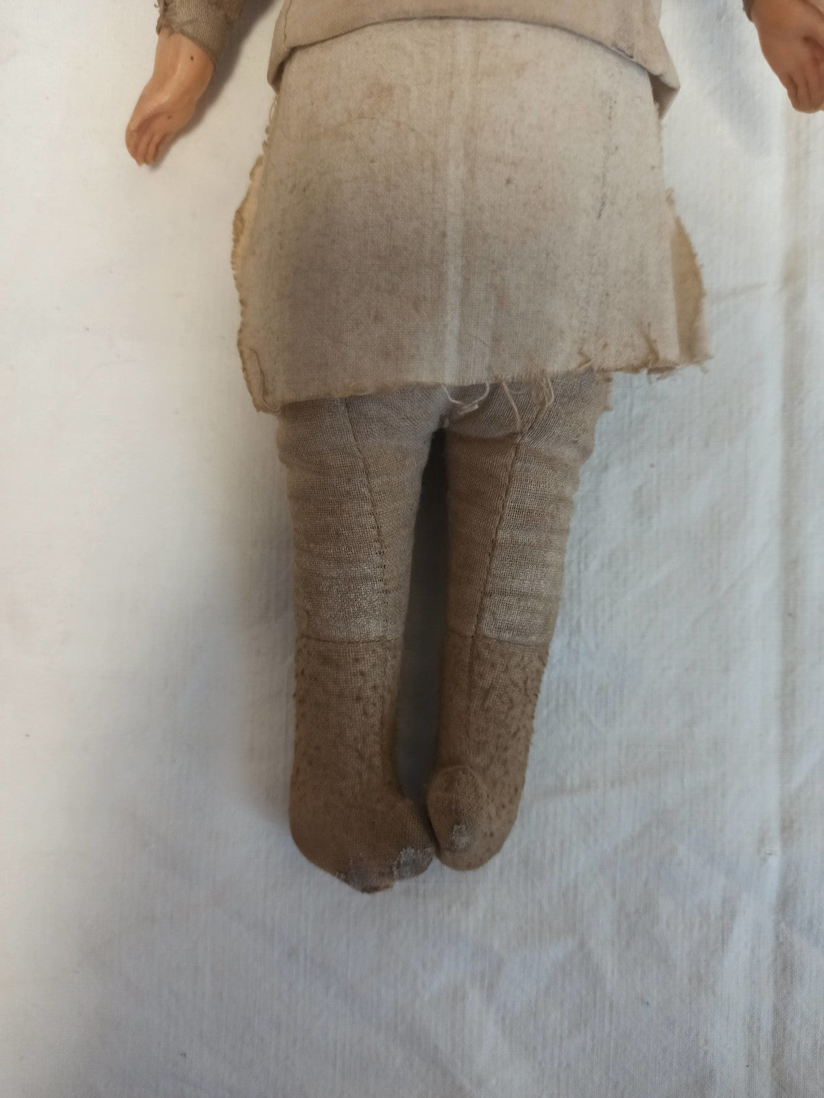 Poupée ancienne française tête biscuit tissu XIXe vintage rétro rare