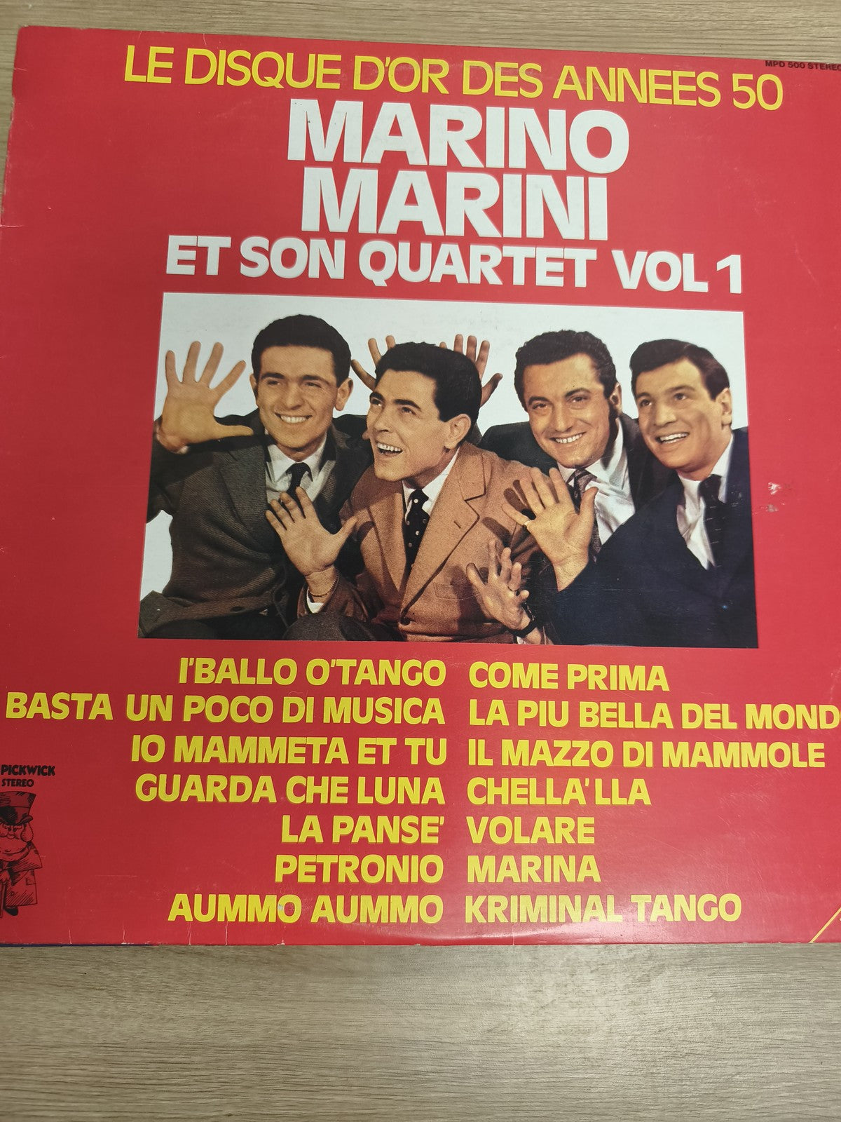 Vinyle 33T Marino Marini Quartet Vol 1 Le Disque d'Or des Années 50 Pochette rou