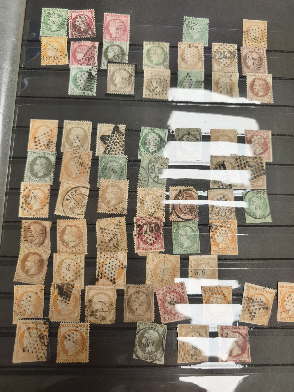 Lot timbres France oblitérés Empire République, Cérès, Semeuse, XIXe