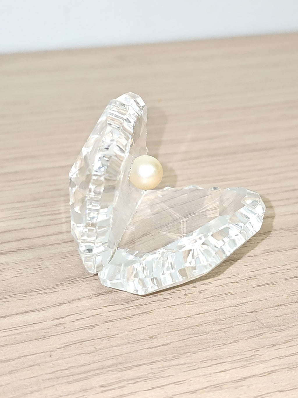 Swarovski coquillage cristal transparent avec perle décorative ornement signé