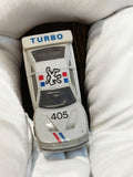 Voiture miniature Peugeot 405 Turbo blanche rétro vintage déco police rallye