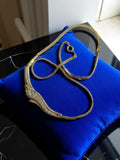 Collier vintage plaqué or style années 70, motif strass élégant, bijou ancien