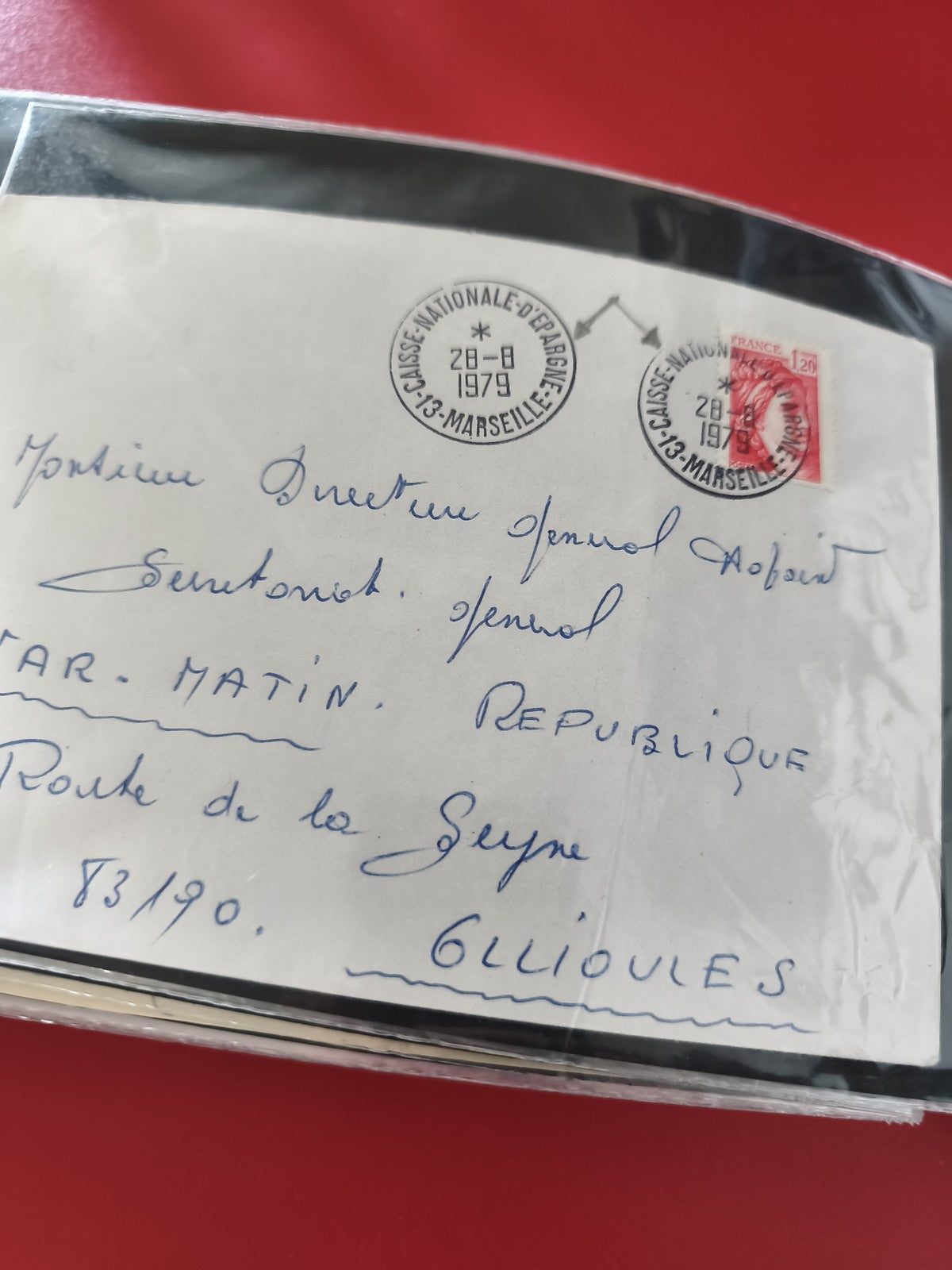 Ancienne enveloppe oblitérée 1979 Marseille philatélie collection vintage