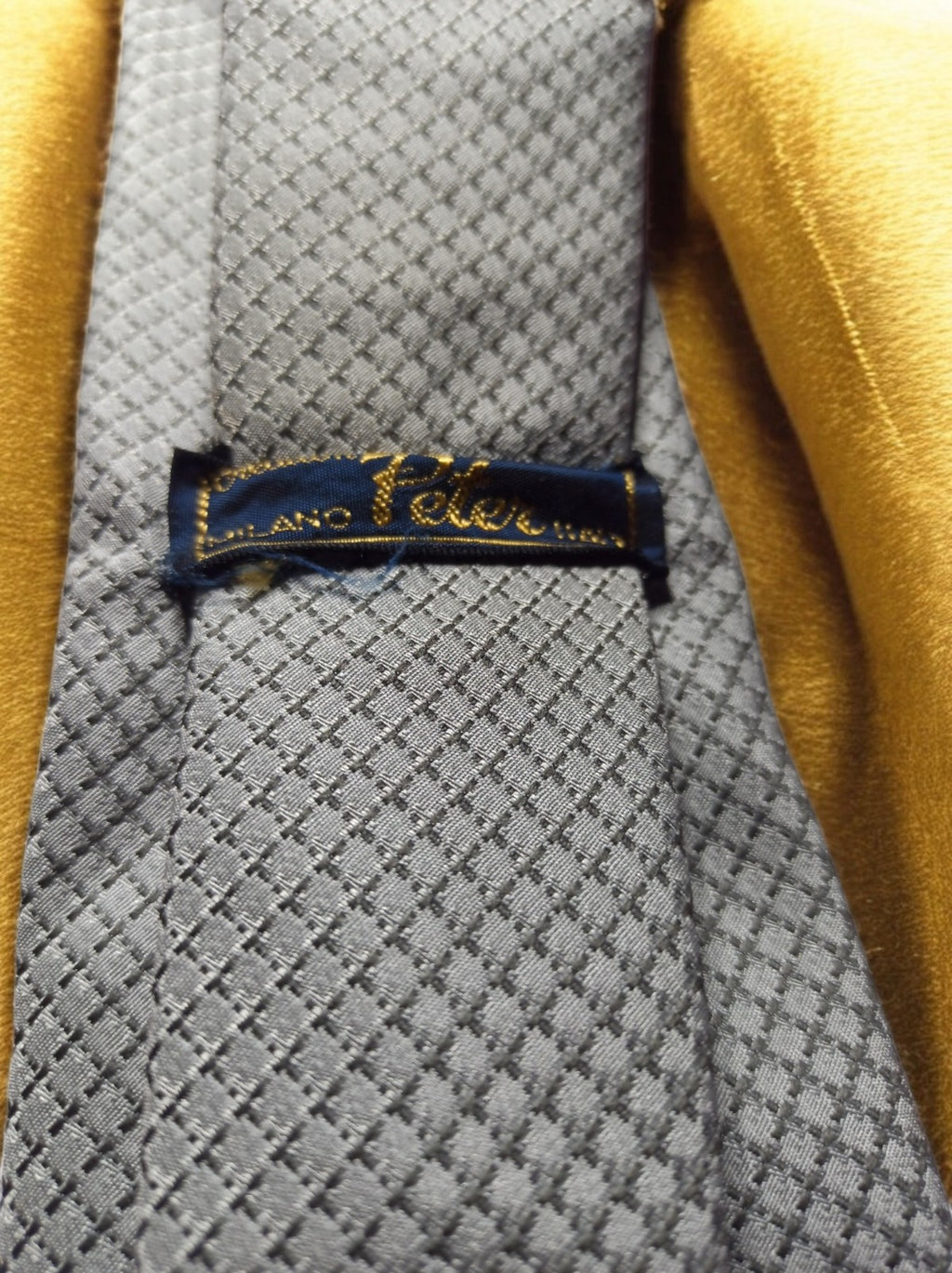 Cravate vintage Peter Milanode noire à motif texturé rétro homme