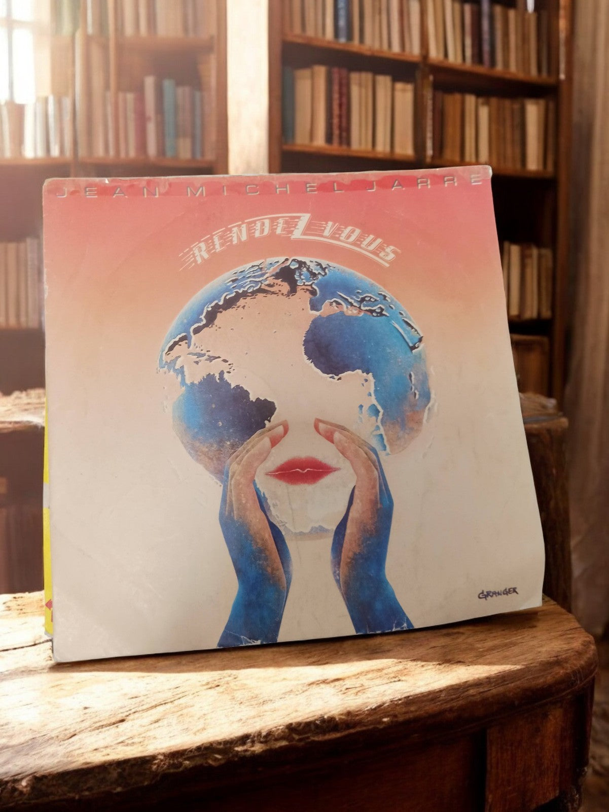 Vinyle vintage Jean Michel Jarre Rendez-Vous ancien disque rétro musique 45 tour