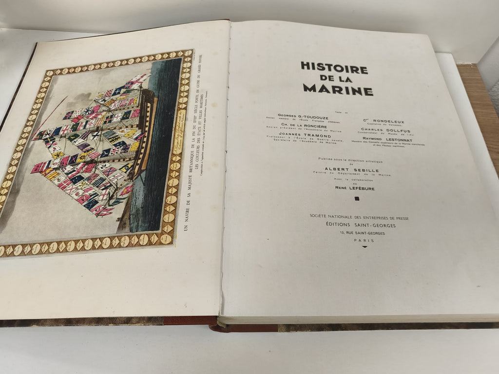 Ancien grand livre Histoire de la Marine illustré, édition Saint-Georges, Paris