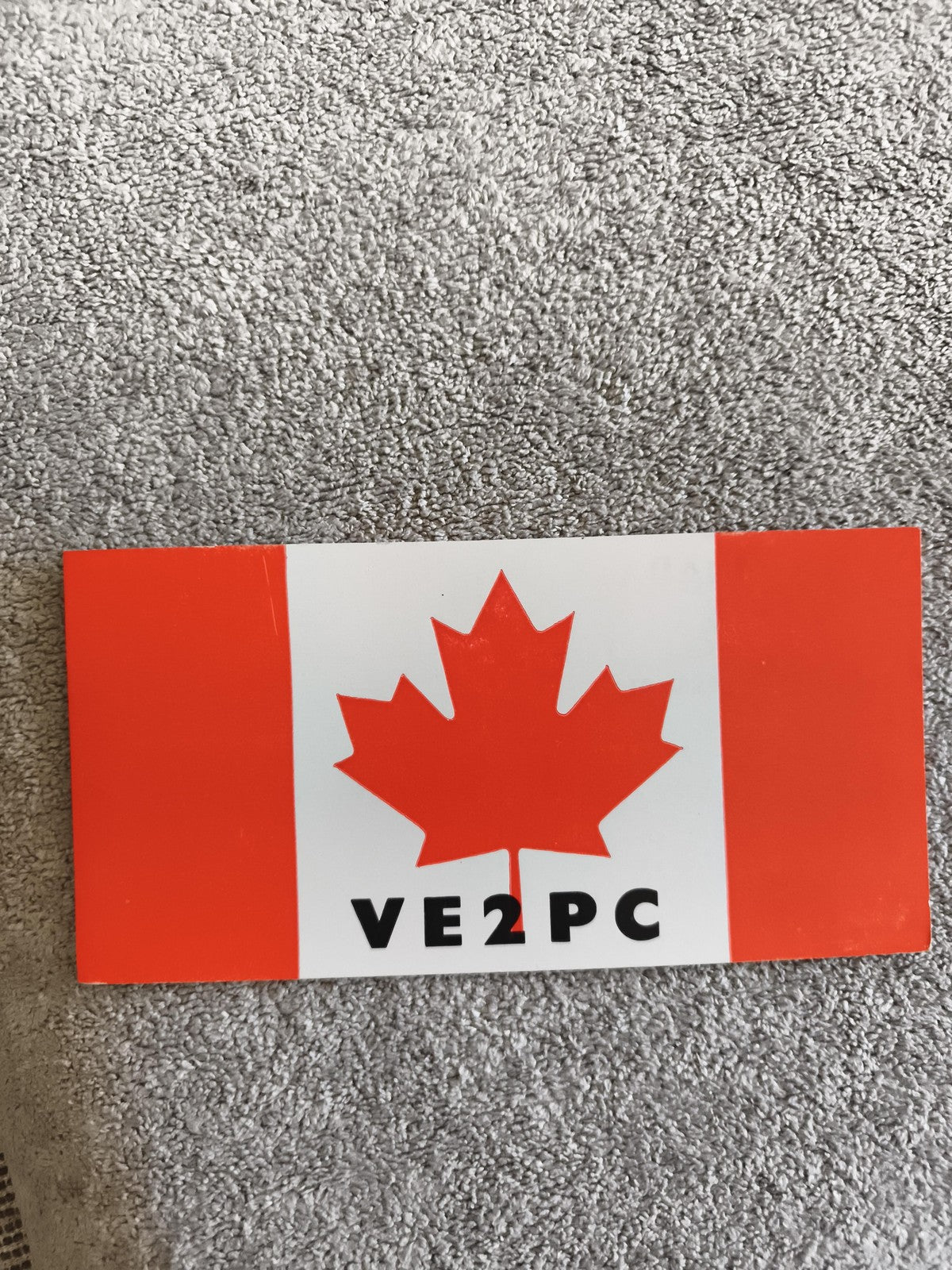 Carte QSL radio amateur ancienne Canada VE2PC drapeau érable vintage