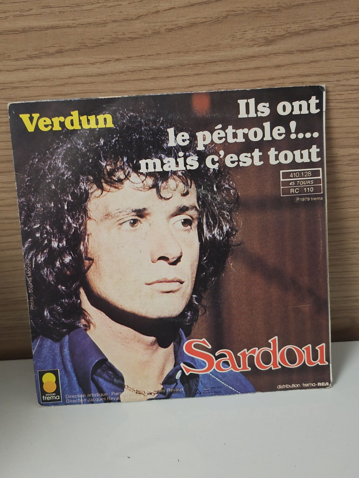 Vintage disque vinyle 45 tours Michel Sardou ancien single collection rétro