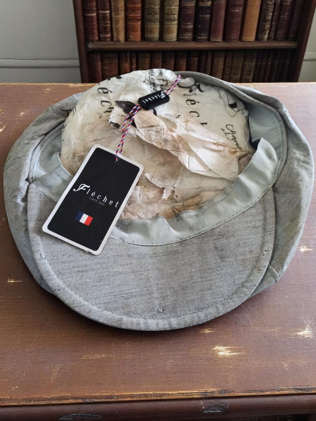 Béret vintage Fléchet homme gris M rare deadstock chapeau rétro ancien