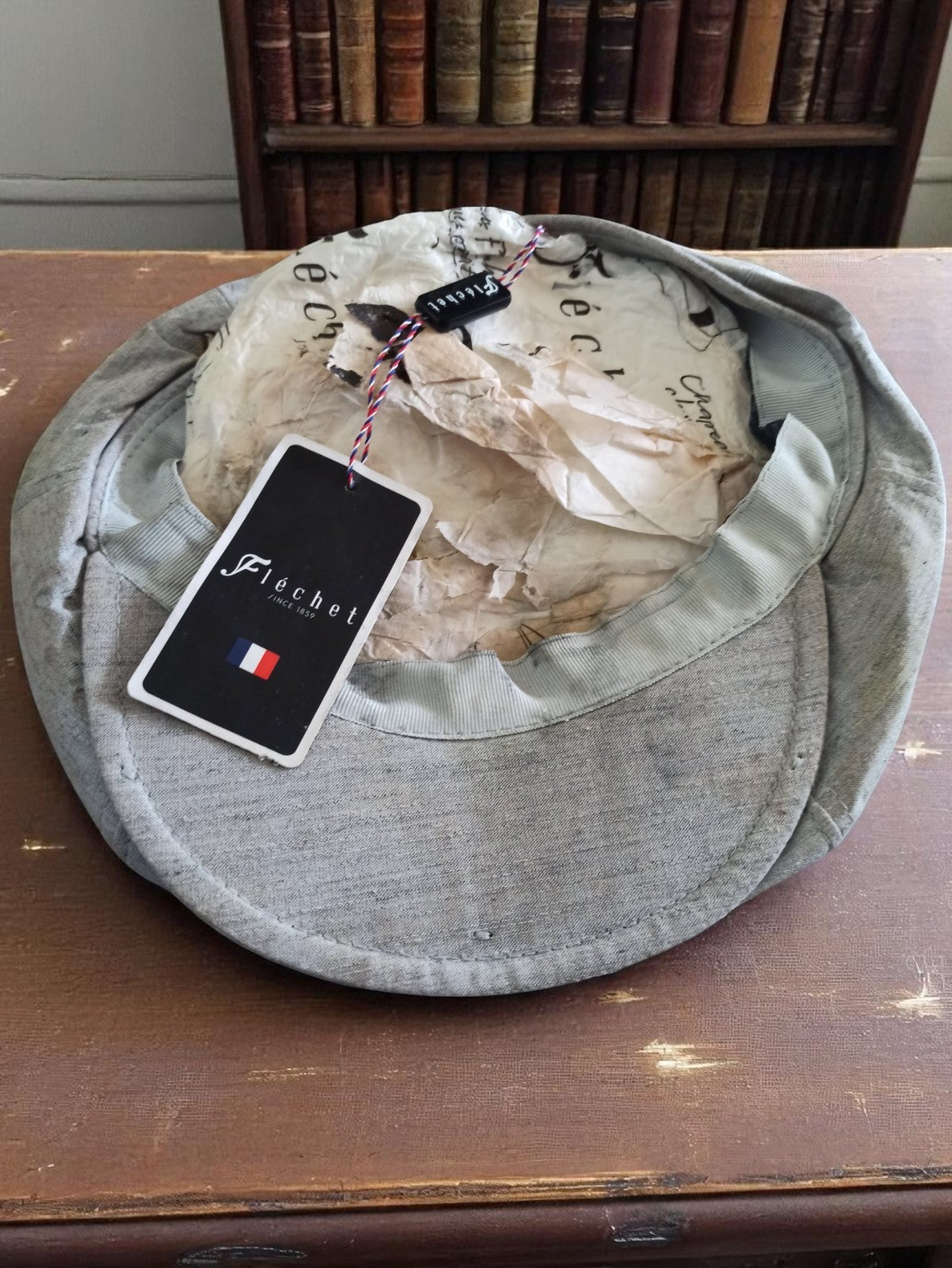 Béret vintage Fléchet homme gris M rare deadstock chapeau rétro ancien