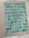 Gros lot ancien timbres Marianne 10c vert sur planche philatélie d'étude
