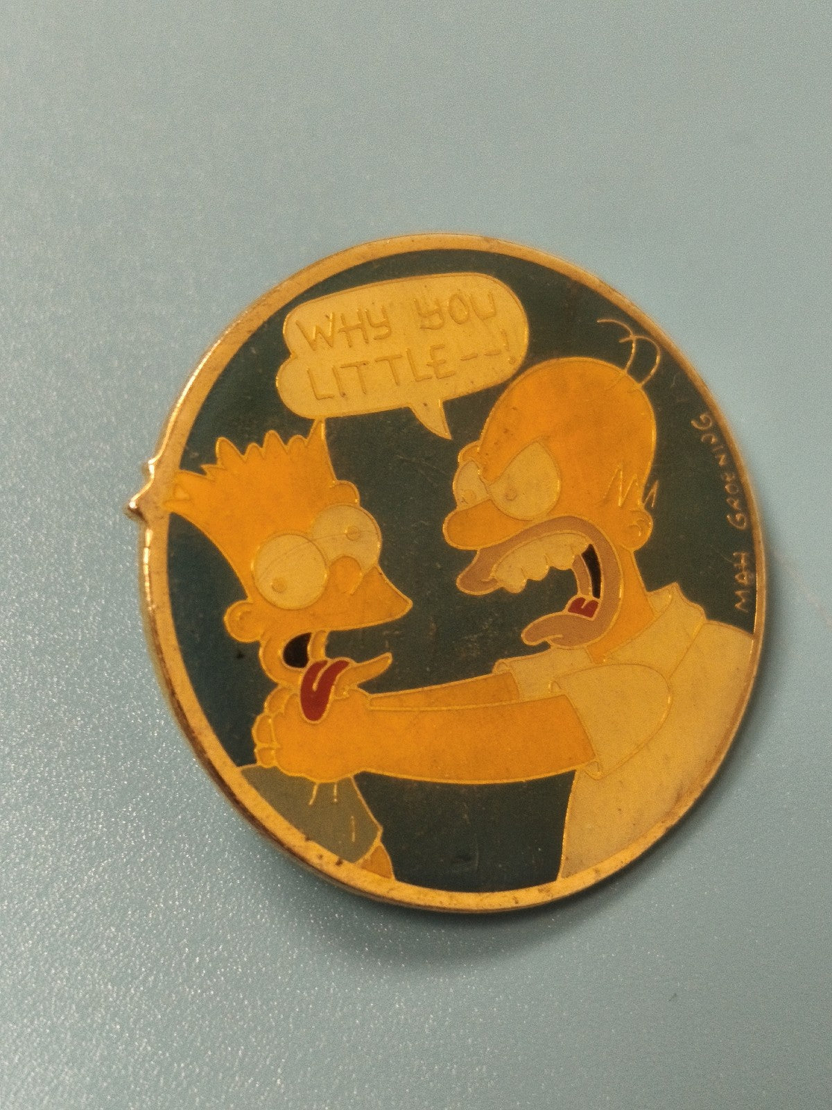 Vintage pin's The Simpsons Homer Bart rond collection cartoon rétro