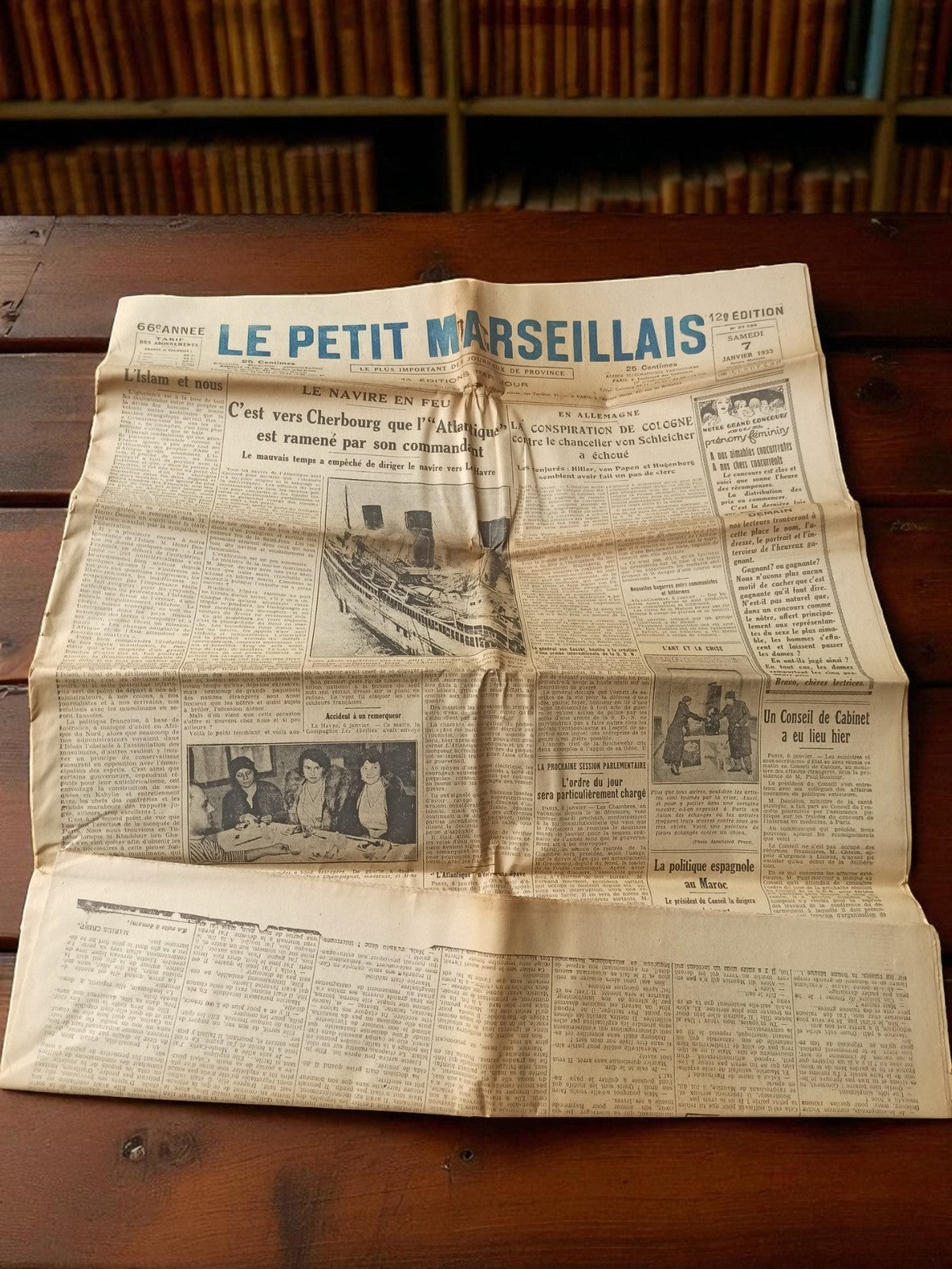 Journal ancien Le Petit Marseillais 1933 rétro presse vintage France